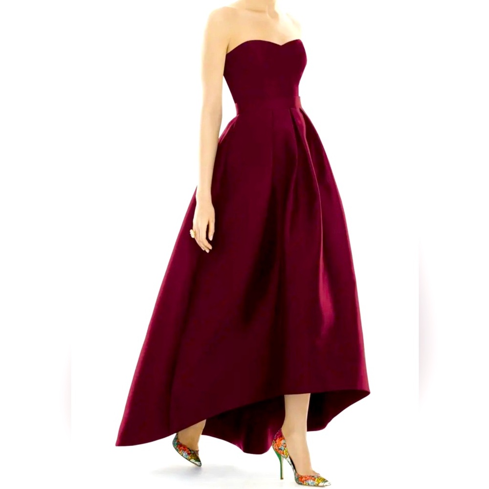 Alfred Sung Strapless High/Low Ballgown